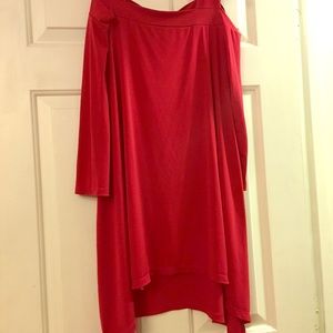 Red off the shoulder blouse